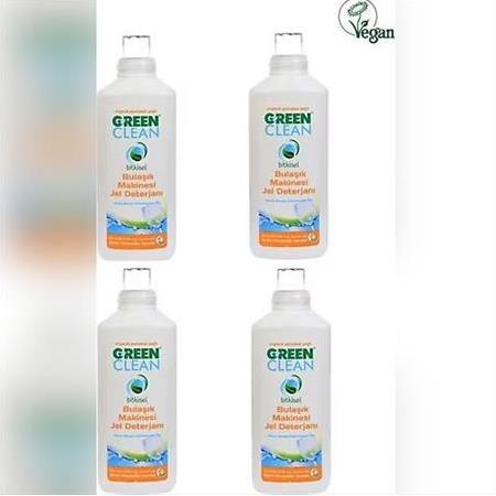 U Green Clean Bitkisel 1000 ml 4'lü Portakal Yağlı Bulaşık Makinesi Jel Deterjanı