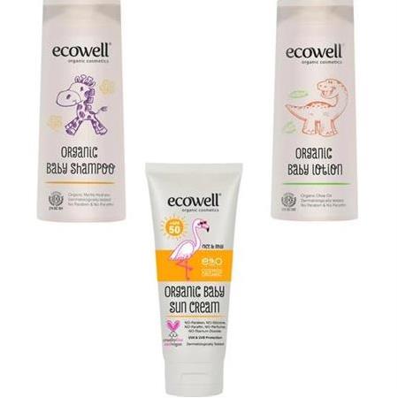 Ecowell Organik Bebek Bakım Seti ( 3 Ürün)(Şampuan+Losyon+Güneş Kremi)