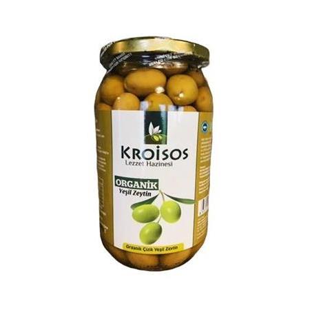 Kroisos Organik Çizik Yeşil Zeytin 600 G