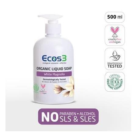 Ecos3 Organik Sıvı Sabun 500 ml Beyaz Manolya