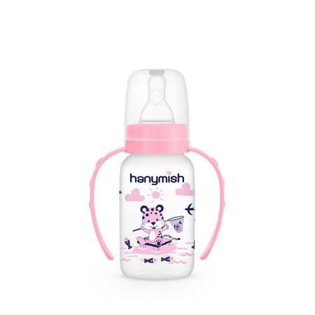 Hanymish Kulplu Cam Biberon 125 ml 403  PEMBE