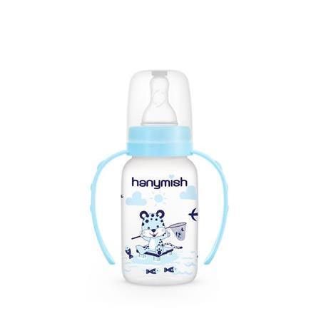 Hanymish Kulplu Cam Biberon 125 ml 403  MAVİ