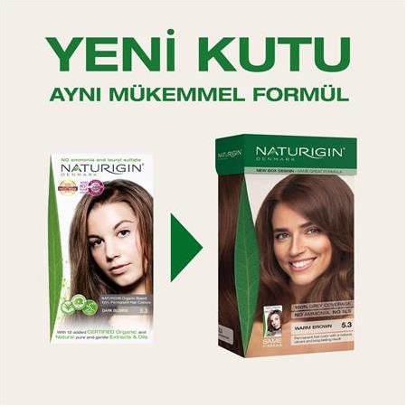 Naturigin Organik İçerikli Saç Boyası 5.3 Koyu Kumral
