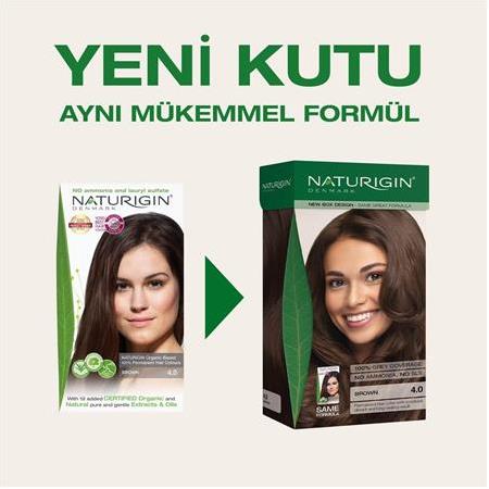 Naturigin Organik İçerikli Saç Boyası 4.0 Kahverengi