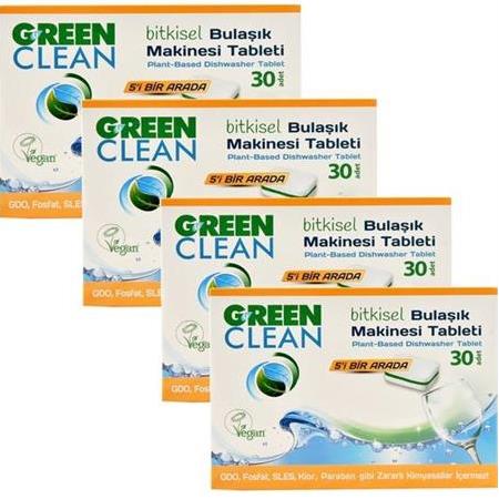 U Green Clean 30'lu Bulaşık Makinası Deterjanı Tablet 4 Adet