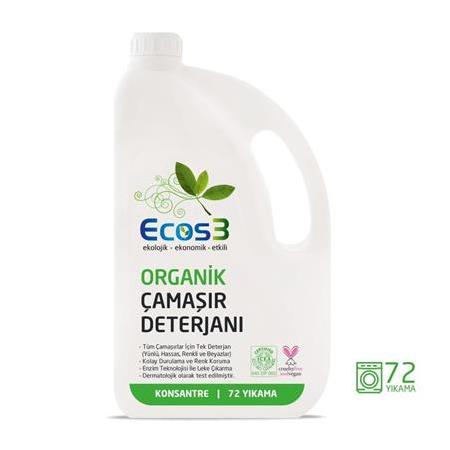 Ecos3 Organik Konsantre Çamaşır Deterjanı 2500 ml ( 72 Yıkama)