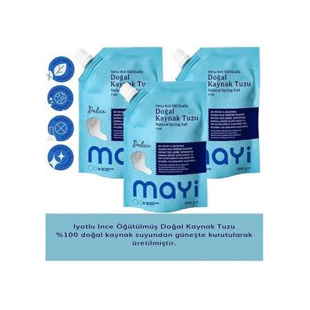 Mayi Tuz İyot İlaveli İnce Öğütülmüş Doğal Kaynak Tuzu 3 x 2 KG