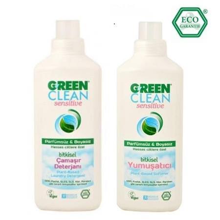 U Green Clean Sensitive Çamaşır Deterjanı + Yumuşatıcı (Kokusuz, Parfümsüz)