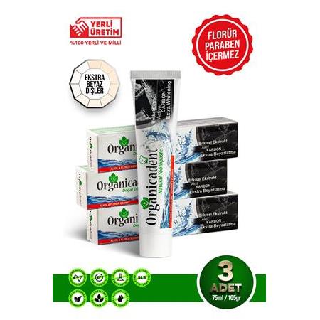 ORGANİCADENT Aktif Karbonlu Doğal Diş Macunu (3'lü Paket)