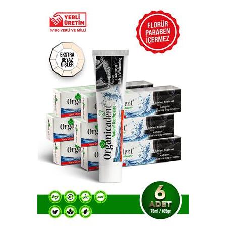 ORGANİCADENT  Aktif Karbonşu Doğal Diş Macunu (6'lı Paket)