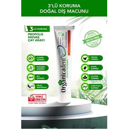 ORGANİCADENT Üçlü Koruma Doğal Diş Macunu & Doğal Çocuk Diş Macunu (6'lı Paket)