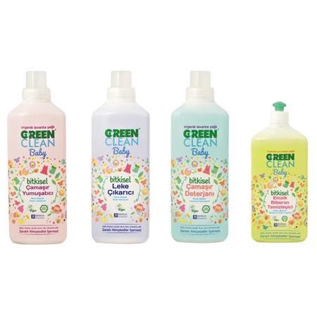 U Green Clean Baby Organik Bitkisel Çamaşır Detarjanı + Yumuşatıcı + Leke Çıkarıcı + Emzik Biberon T